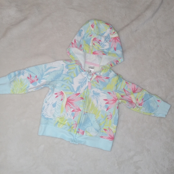 Carter's Other - Carter's Tropical Print Zip Up Hooded Sweater size 9M